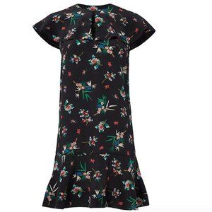RED Valentino Black Floral Bouquet Dress Size 38